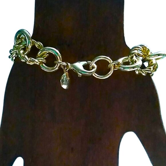 J.Crew Gold-Tone Chain Link Bracelet 8 inch Statement Jewelry Designer - Picture 8 of 13